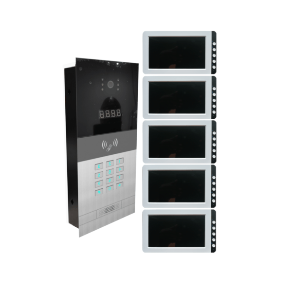Apartment Building Intercom 5-Unit System Kit