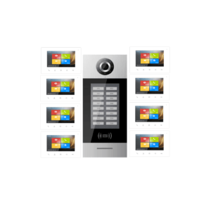 8 Apartment Condo System 2 Wire Multi-Family Video Intercom