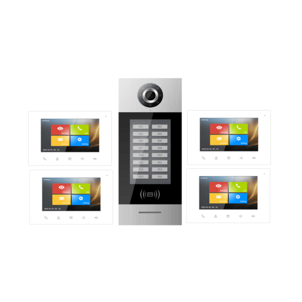 2 Wire 4-Unit Building Intercom System